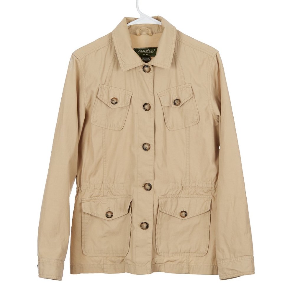 Eddie Bauer Tan Button Front Chore Jacket Womens Medium